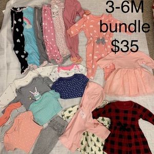 3-6 month baby girl clothing. Stain free- gently worn. cotton/organic cotton